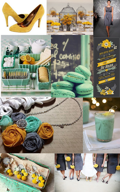 List Peoplewedding Party on Mint  Mustard  And Charcoal Wedding Color Inspiration Board